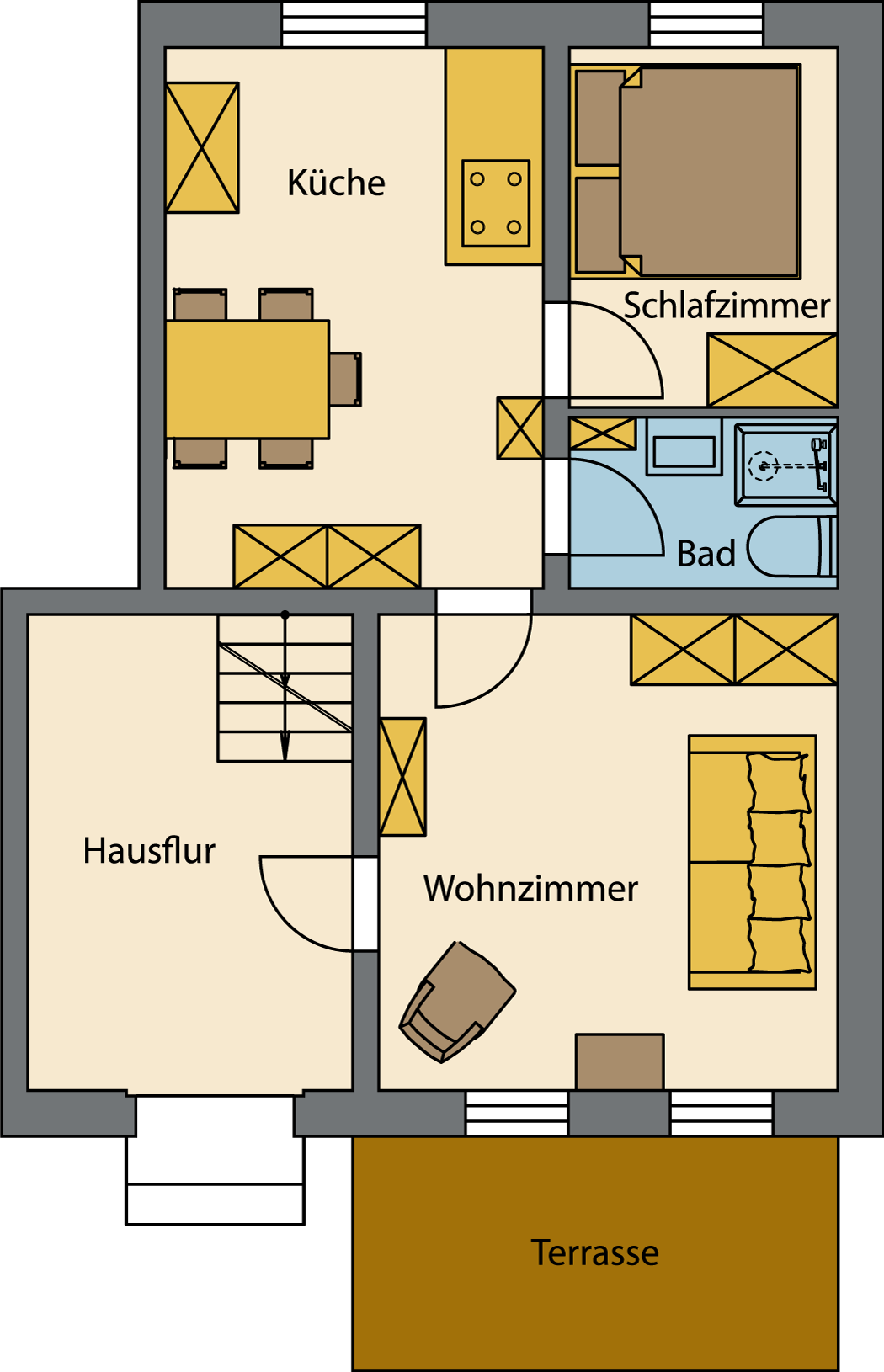 Grundriss_FeWo_klein Grundriss kleine Ferienwohnung
